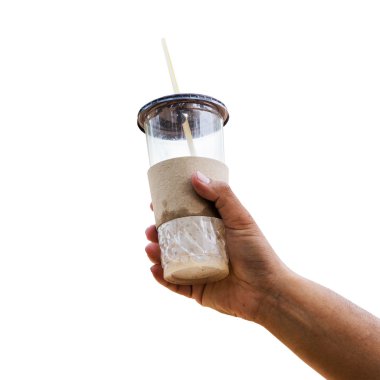 Bir fincan kahve tutarken.