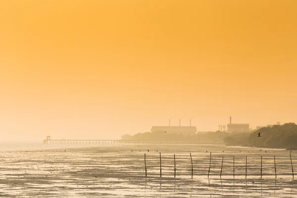 Sunset on bangpu beach in Thailand — Stock Photo, Image