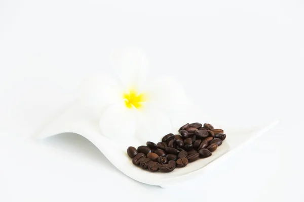 Brown coffee beans isolated on white background — Stock Photo, Image