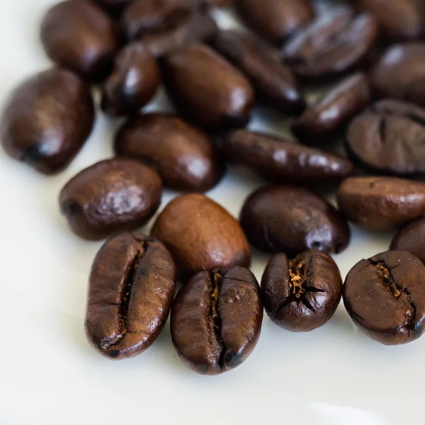 Brown coffee beans isolated on white background — Stock Photo, Image