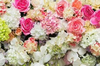 Düğün sahnesi için güzel çiçek arkaplanı