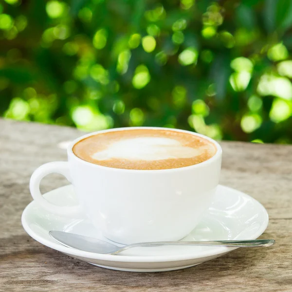 Cups of espresso on brown — Stock Photo, Image