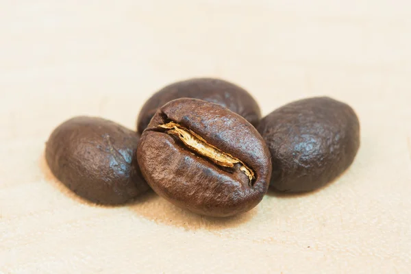 Kaffebönor med vit bakgrund — Stockfoto