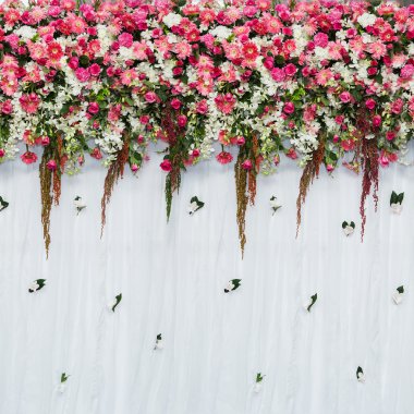 Düğün sahnesi için güzel çiçek arkaplanı