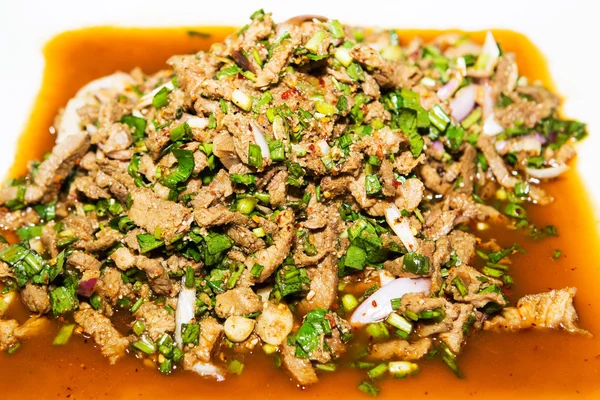 Thajská pikantní mleté maso salát — Stock fotografie