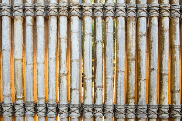 Bamboo panel with a rope tied — Stock Photo, Image