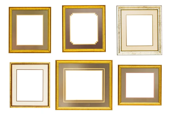 Foto frames op de witte muur — Stockfoto