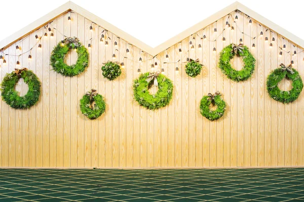 Schöne Blumen Holz Hintergrund für Hochzeitsszene — Stockfoto