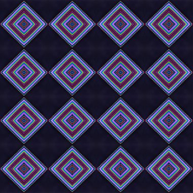 Renkli Afrika Perulu stil halı yüzeye yakın çekim. Daha fazla inci