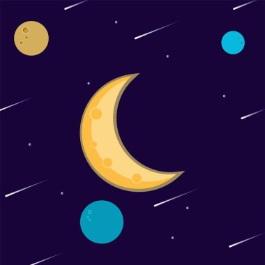 Uzay Çizimi. Düz alan arkaplan vektörü 10