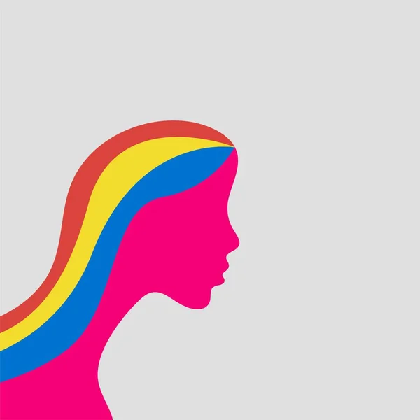 Иллюстрация Женщины Красочным Вектором Волос Eps — стоковый вектор