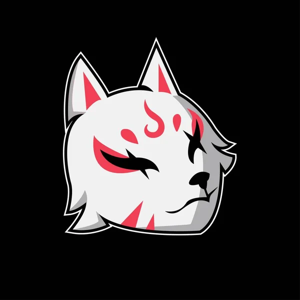 Gato Máscara Mascota Deporte Esport Logo Plantilla Para Club Personal — Vector de stock