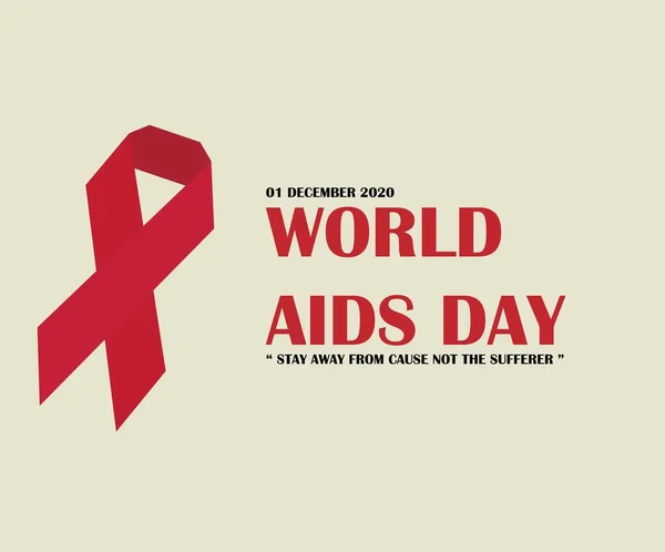 世界艾滋病日海报 提高认识带 简单的矢量图解Eps — 图库矢量图片