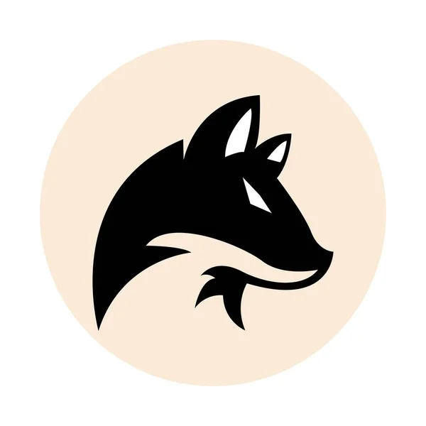 狐狸头矢量简单现代标志设计 — 图库矢量图片