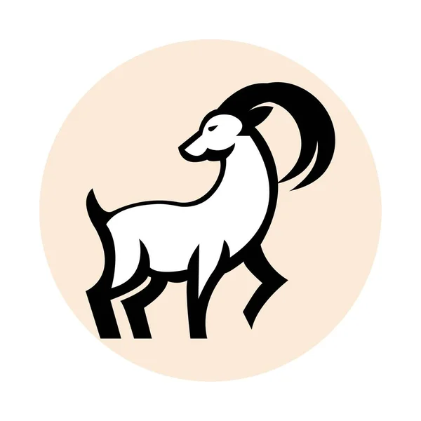 山羊矢量简单现代标志设计 — 图库矢量图片