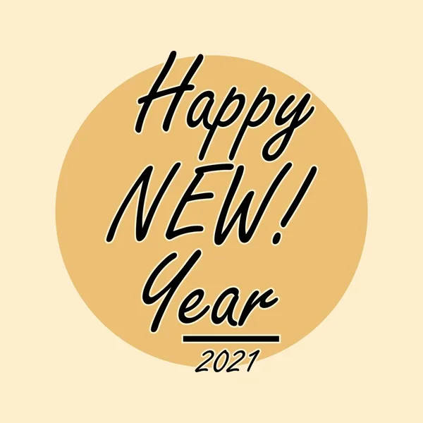 Mobile2021 Happy New Year Greeting Card Words Happy New Year — Stock Vector