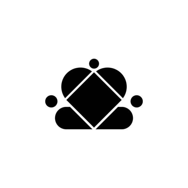 Шаблоны Логотипа Команда Икона Трех Человек Вместе Изолированы Белом Фоне — стоковый вектор