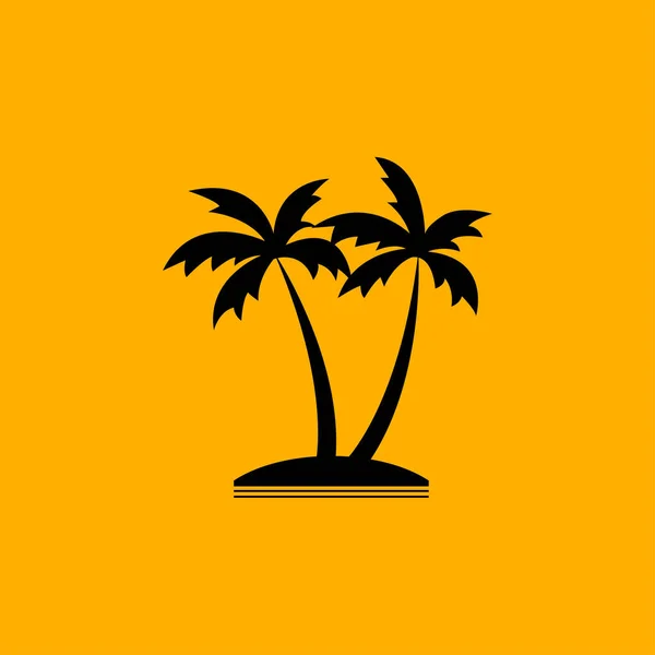 Logo Icône Une Île Exotique Les Cocotiers Sont Objet Principal — Image vectorielle