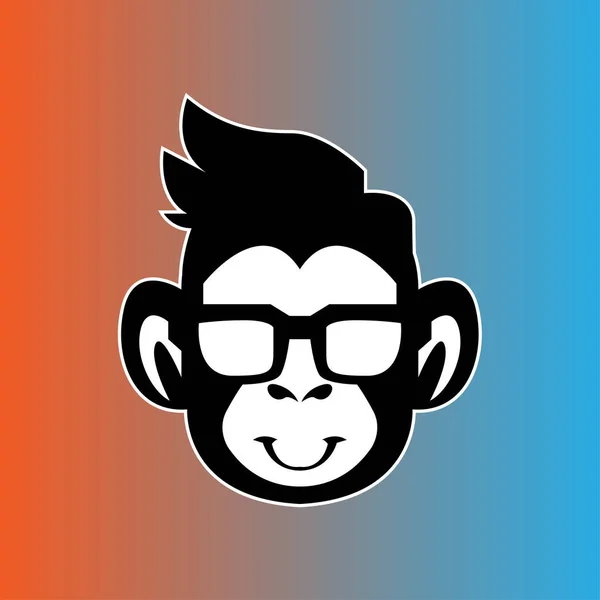 Ilustração Vetorial Gorila Cabeça Macaco Gorila Simples Logotipo Cabeça Macaco — Vetor de Stock