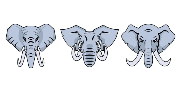 Ilustración Vectorial Color Cabeza Elefante Vista Frontal Adecuado Para Logotipos — Archivo Imágenes Vectoriales