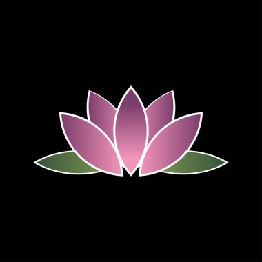 Lotus çiçeği logosu tasarımı, ikon, vektör illüstrasyonunda şablon. Butik, moda, sağlık, toplum, iş yerleri, kaplıcalar, dükkanlar, yoga gibi modern işletmeler için kullanılır. 10 saniye.