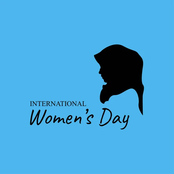 International Women Day Poster Woman Sign Simple Design Template Happy — Stock Vector