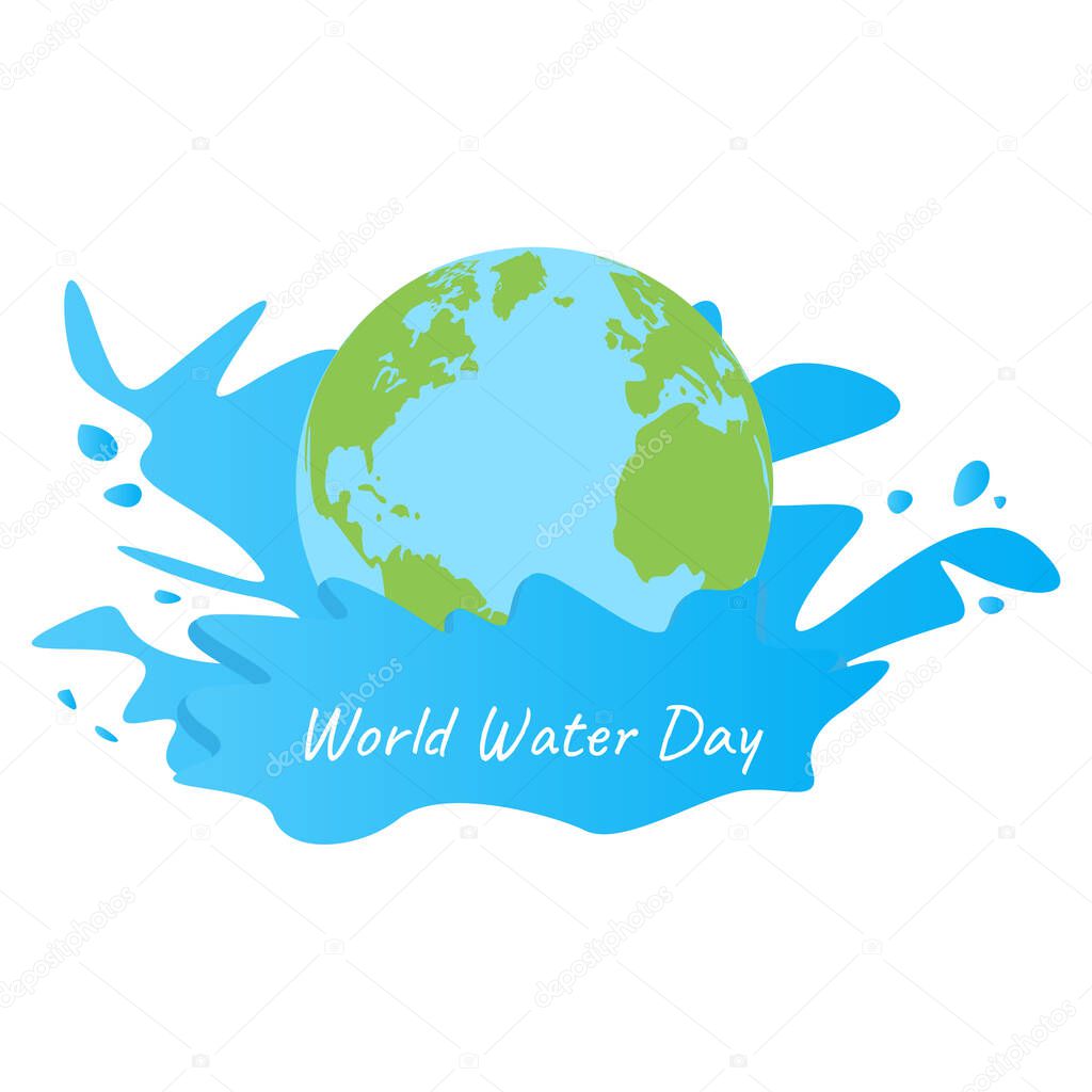 Vector illustration of world water day, March 22nd.