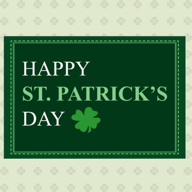 Aziz Patrick gününün vektör illüstrasyonu. Yeşil şapka ve yeşil dilek harfli leprikon yonca tasarımı. arka plan için, basit poster, 10 Pound