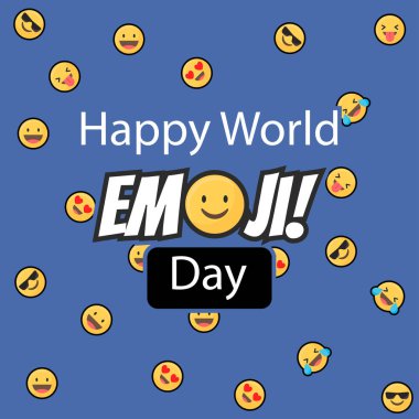 dünya emoji günü, basit vektör çizimi, arka planlar, afişler ve posterler için uygun, düzenlemesi kolay, 10