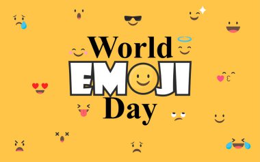 dünya emoji günü, basit vektör çizimi, arka planlar, afişler ve posterler için uygun, düzenlemesi kolay, 10