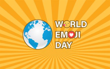 dünya emoji günü, basit vektör çizimi, arka planlar, afişler ve posterler için uygun, düzenlemesi kolay, 10