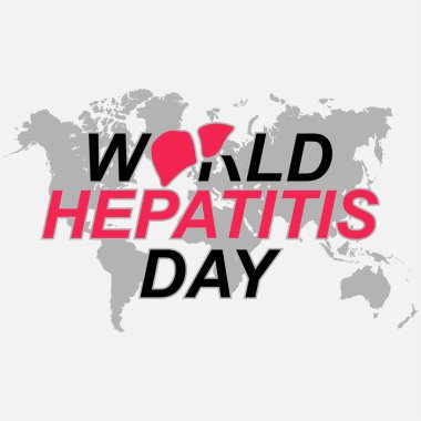 Dünya Hepatit Günü 'nün taşıyıcı illüstrasyonu, dünya haritası konsepti, posterler, tebrik kartları ve arka planlar için uygun. Düzenlemesi kolay, 10 Pound