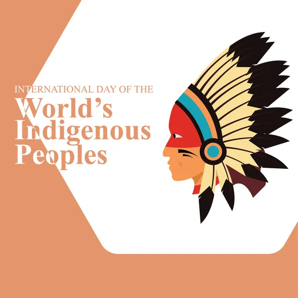 Vector Illustration International Day World Indigenous Peoples Held Every August — ストックベクタ