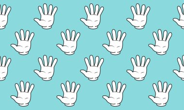 Vector illustration, isolated palm pattern on blue background