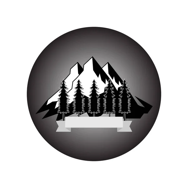 Vektor Illusztráció Mountain Logo Template Fenyőfákkal Eps — Stock Vector