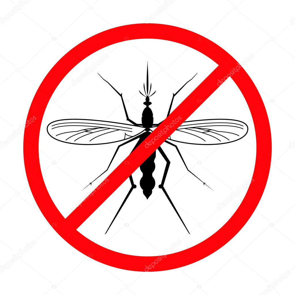 Silhouette Mosquito Vector Ilustraci n con s mbolo prohibido aislado ...