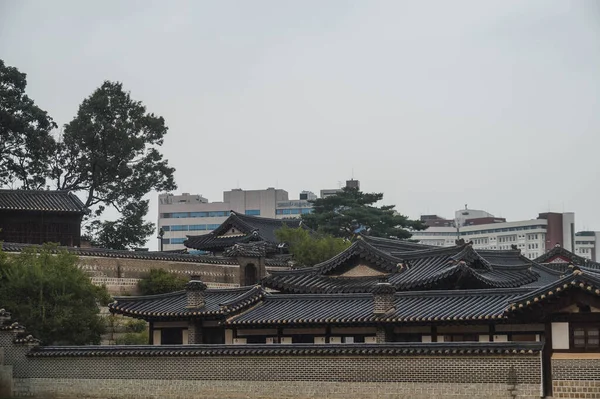 Palacio Changdeokgung Seúl Techo Hanok — Foto de Stock