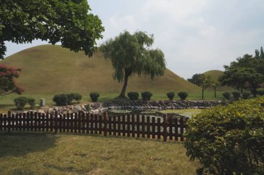 Tumuli parkı Gyeongju Kraliyet mezarları.