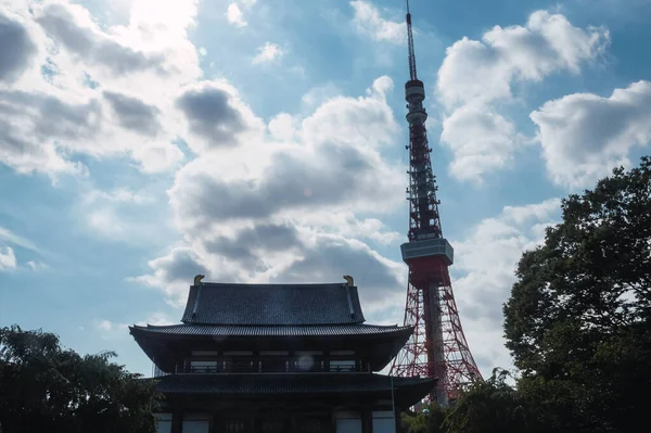 Tokio Wieża Japonia Zojoji Temple — Zdjęcie stockowe