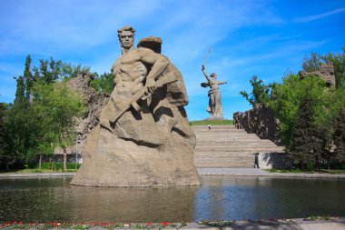 Anıt kalış ölüme Mamaev Kurgan, Volgograd, Rusya Federasyonu