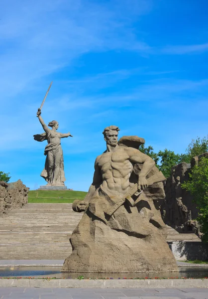 Monument Stay to the Death a Mamaev Kurgan, Volgograd, Russia Foto Stock Royalty Free