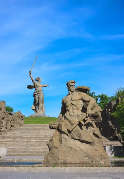 Anıt kalış ölüme Mamaev Kurgan, Volgograd, Rusya Federasyonu — Stok fotoğraf