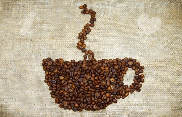 커피 콩의 컵 모양의 패턴 — 스톡 사진