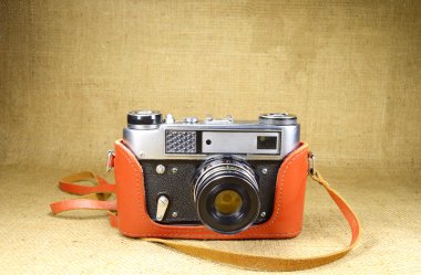 eski vintage fotoğraf makinesi portre tuval üzerine