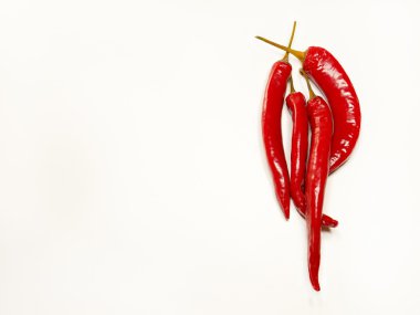 pods of hot red pepper isolated