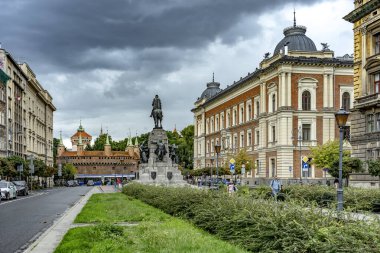 Grunwald Anıtı 'nın kurucusu Ignacy Jan Paderewski ve orijinal tasarımcıları Antoni Wiwulski ve Franciszek Black' ti.