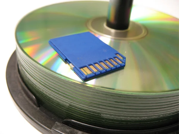 Cds, SD card — Stock Photo, Image