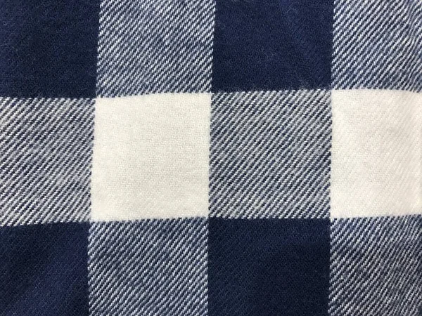 Patten Carreaux Marine Sombre Bleu Blanc Texture Tissu — Photo