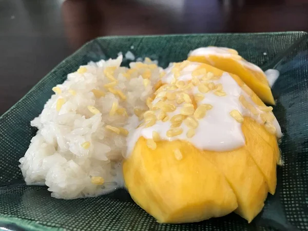 Thailändsk Dessertmango Med Klibbigt Ris — Stockfoto