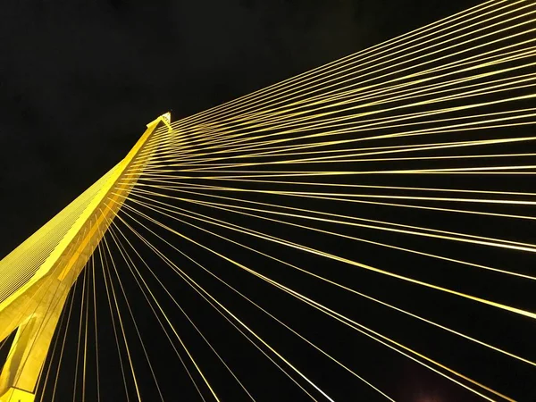 Yellow Bridge View Pharam Eight Golden Bridge Bangkok — Stock Photo, Image